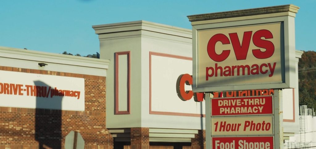 A cv's pharmacy sign in front of a store